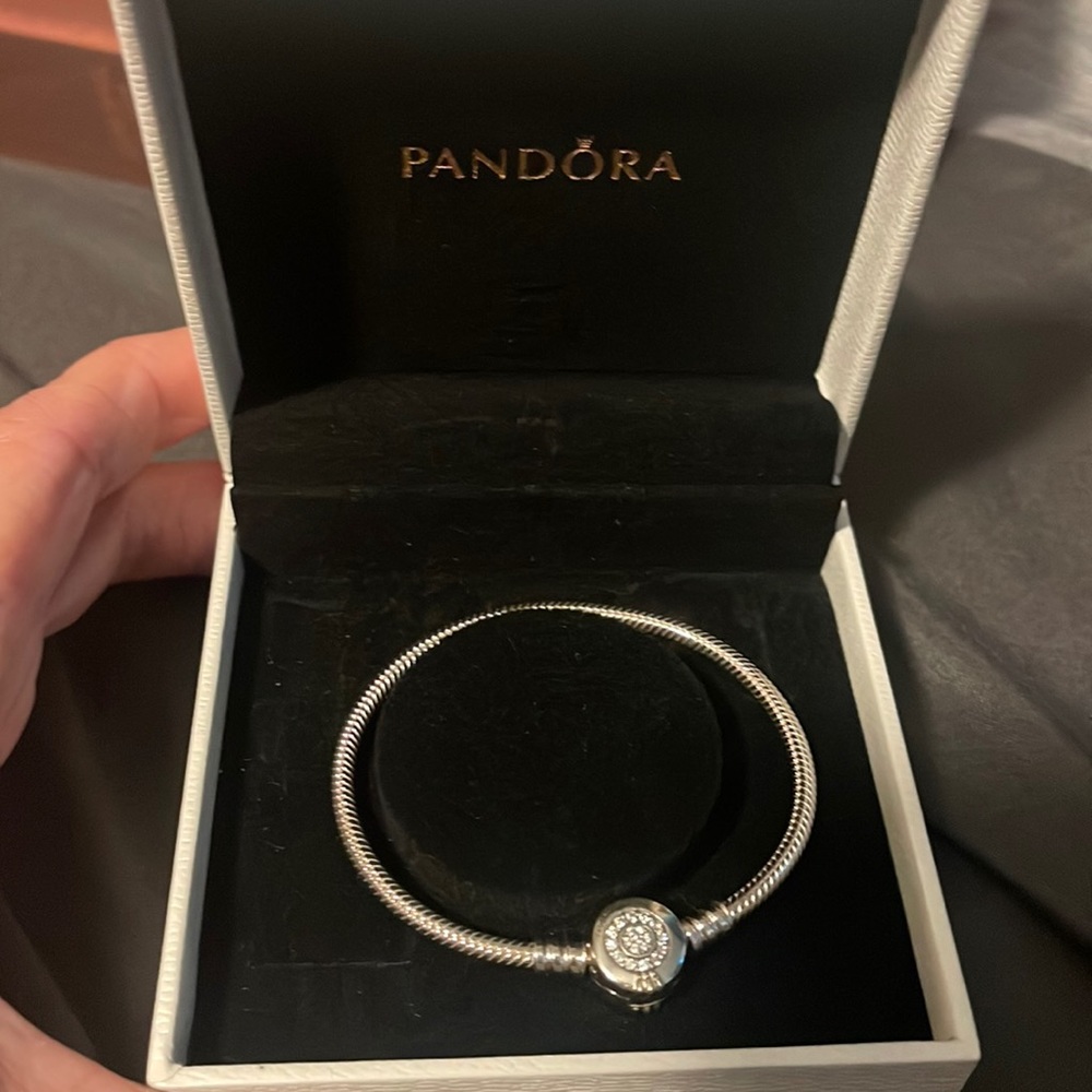Pandora Moments sparkling crown O Snake chain bracelet